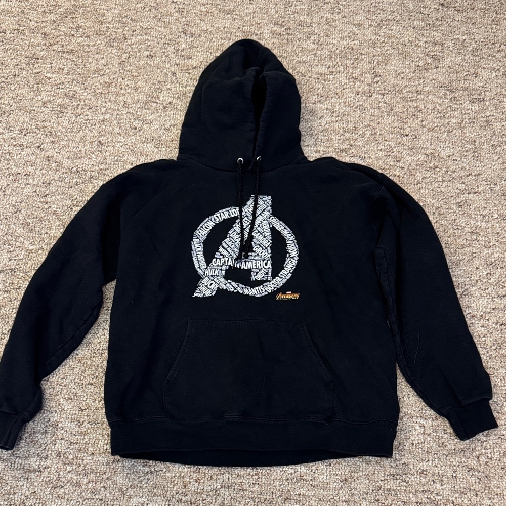 Hanes Black Hoodie with Avengers Graphic